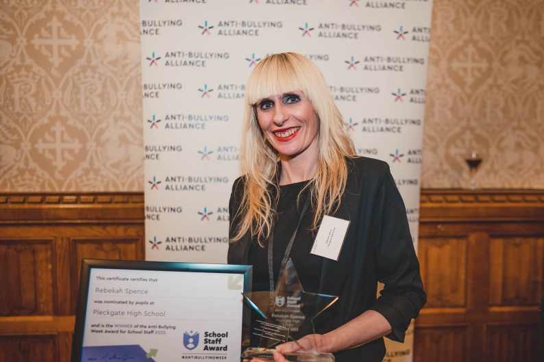 Rebekah Spence with her award