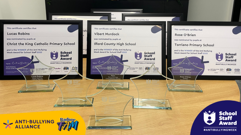 School Staff Award trophies and certificates