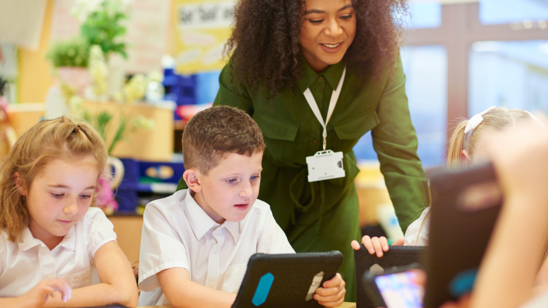Teacher with young people