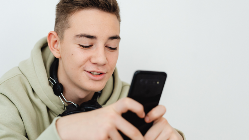 Young person on a smart phone